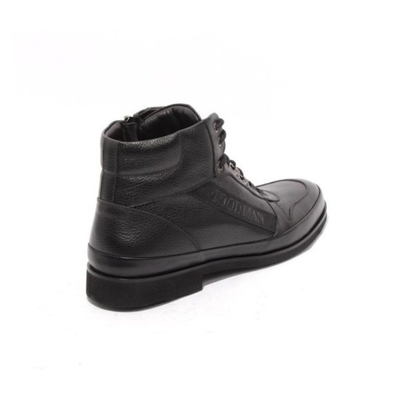 GoodMan 57668 Black Leather Lace Zip Fashion Sneakers Ankle Boots main image 5
